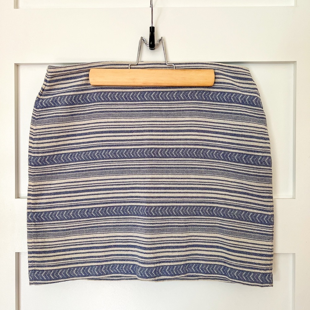GAP Blue and White Striped Mini Skirt